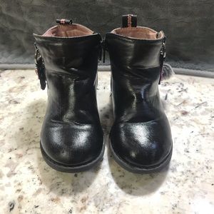 Girl cute short booties, black juice couture